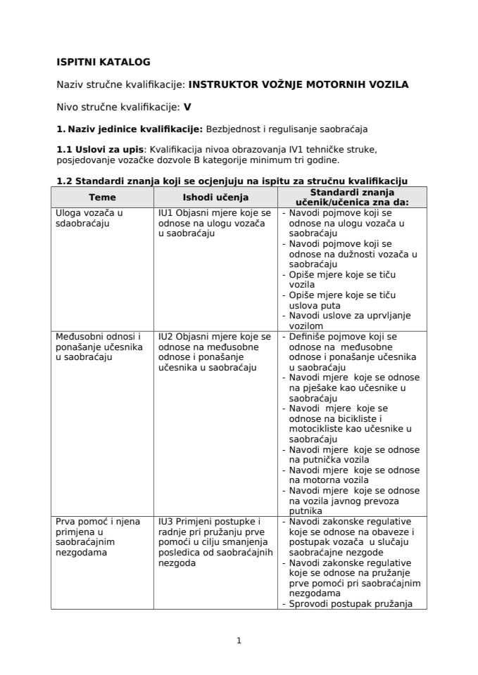 IK INSTRUKTOR VOŽNJE MOTORNIH VOZILA