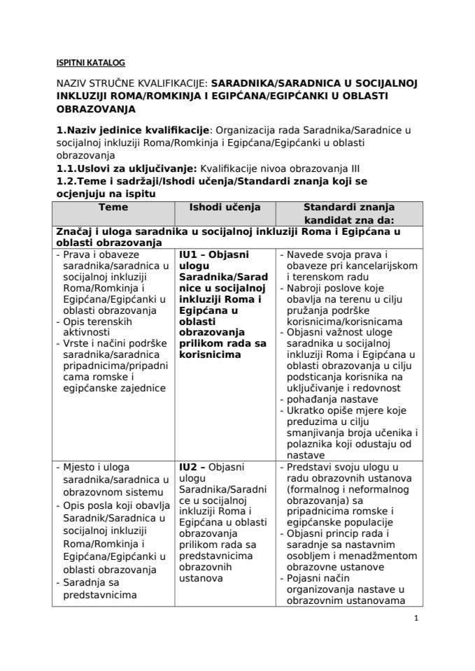 IK SARADNIK U SOCIJALNOJ INKLUZIJI ROMA I EGIPĆANA U OBLASTI OBRAZOVANJA