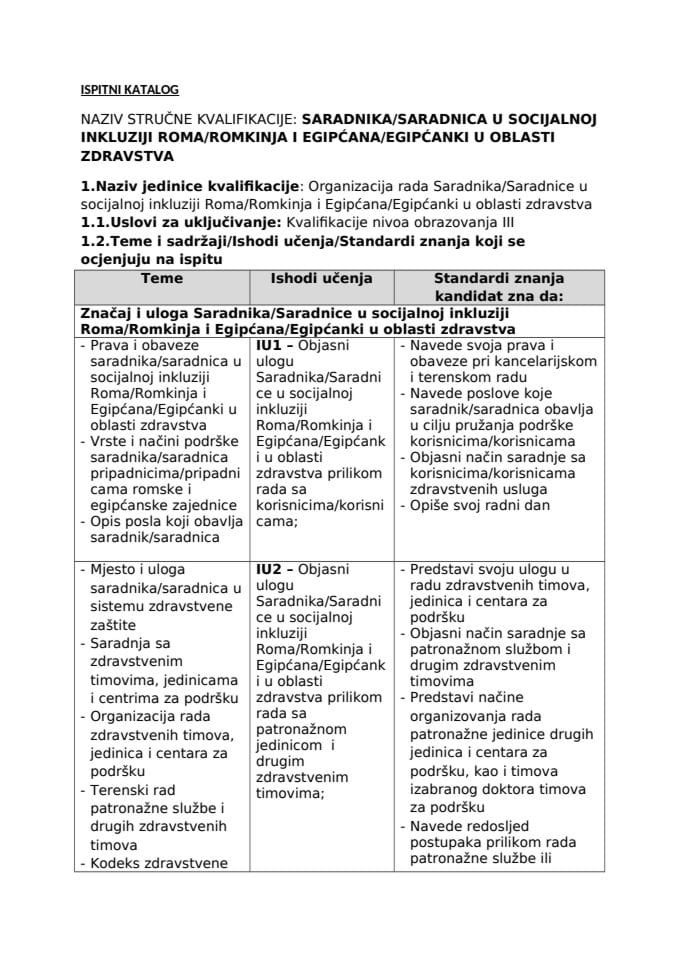 IK SARADNIK U SOCIJALNOJ INKLUZIJI ROMA I EGIPĆANA U OBLASTI ZDRAVSTVA