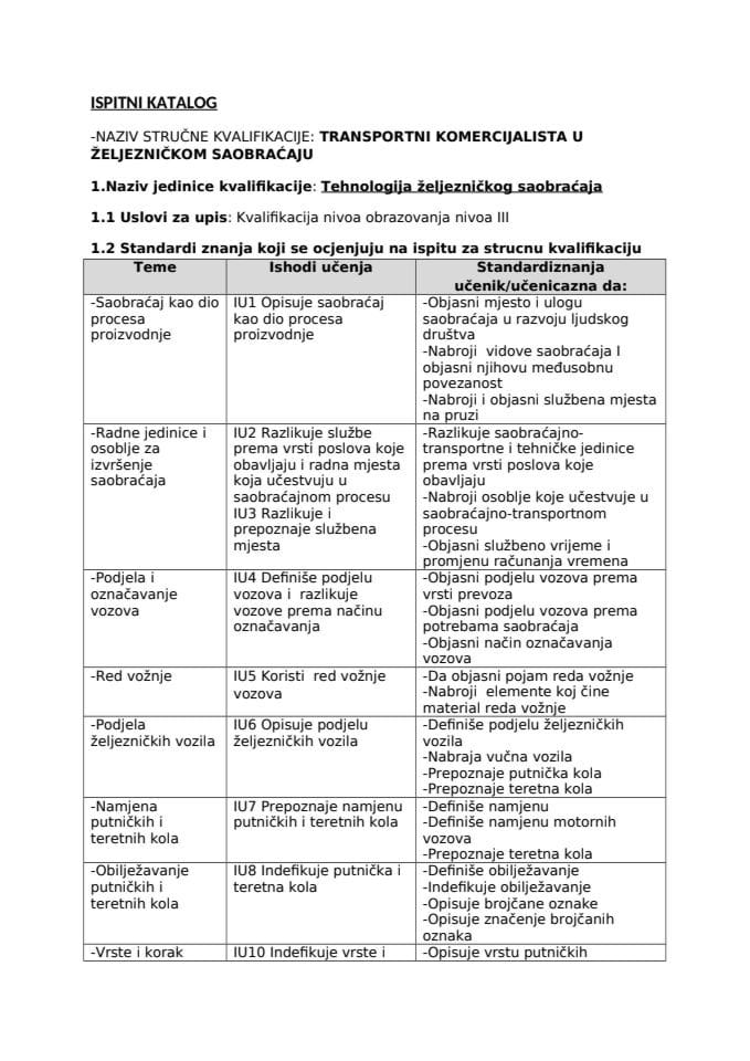 IK TRANSPORTNI KOMERCIJALISTA U ŽELJEZNIČKOM SAOBRAĆAJU