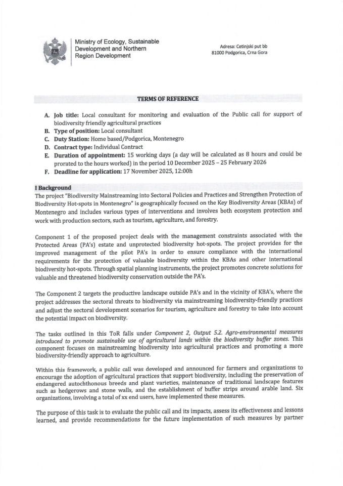 ТоР Цонсултант фор мониторинг анд евалуатион оф Публиц цалл