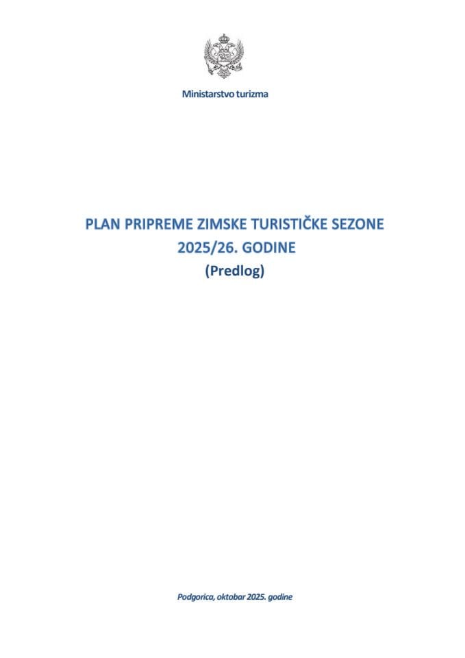 Предлог плана припреме зимске туристичке сезоне 2025/2026. године