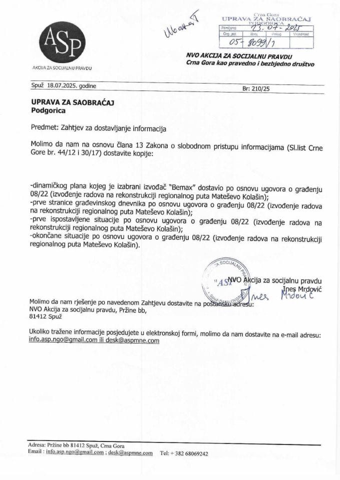 NVO Akcija za socijalnu pravdu 05-8099