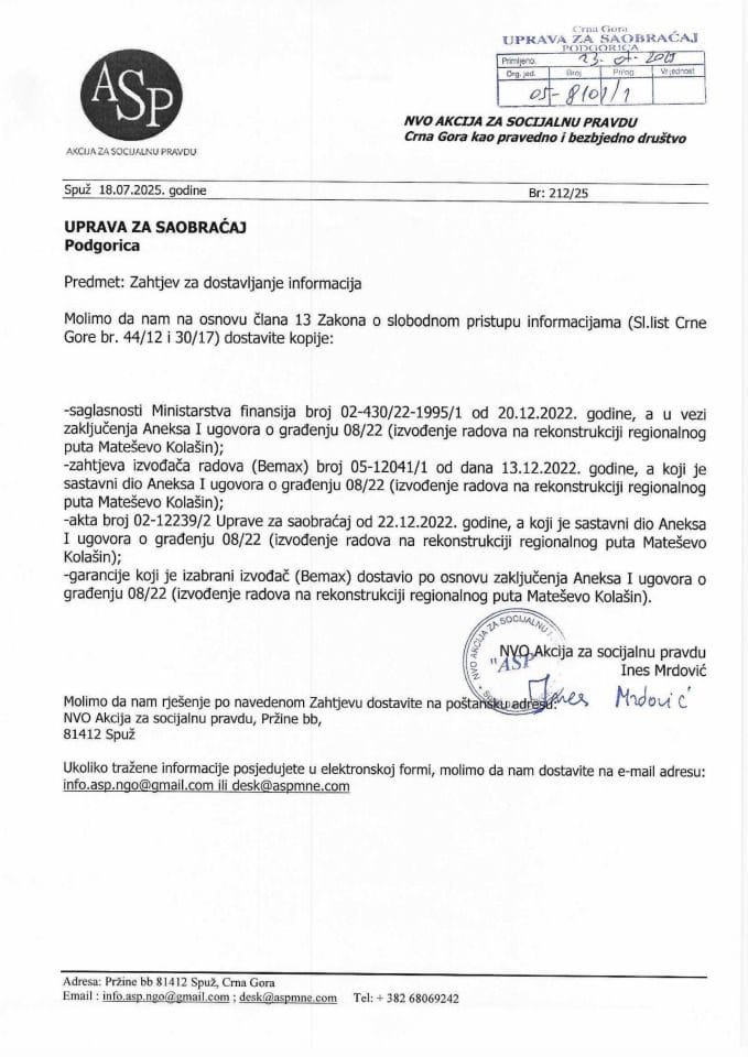 NVO Akcija za socijalnu pravdu 05-8101