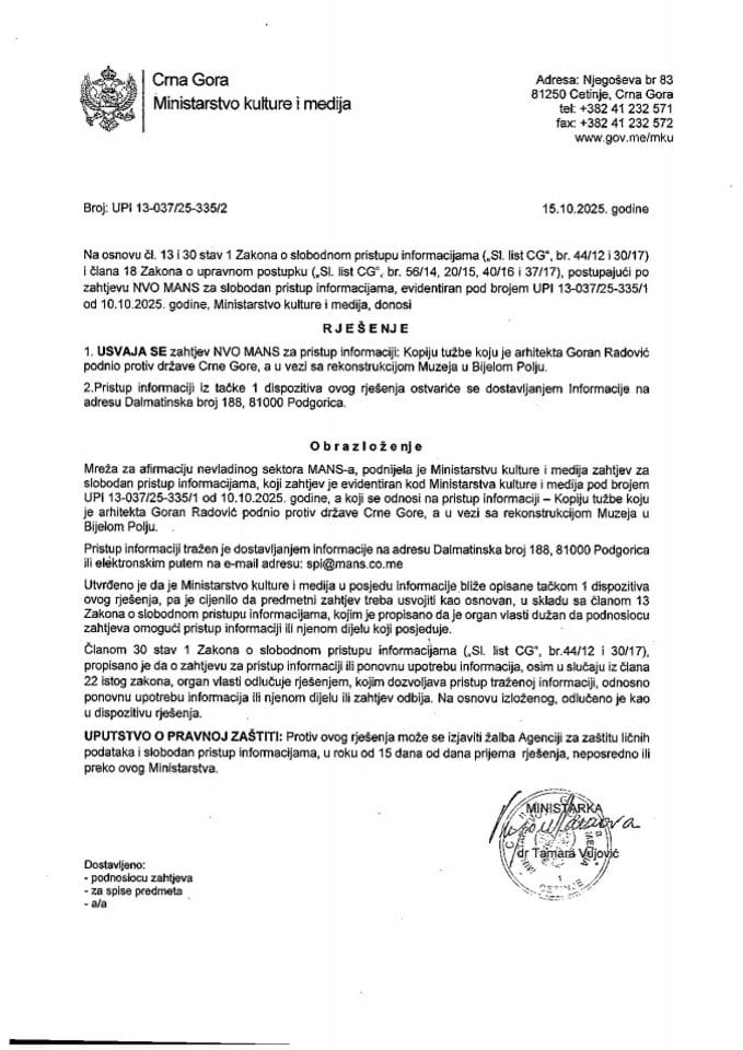 Rj. SPI Mans rekons.Muzeja u BP