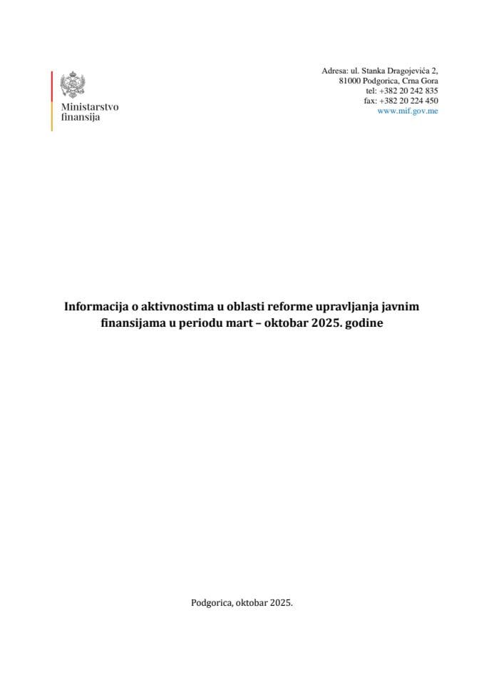 Информација за Савјет - ПФМ 