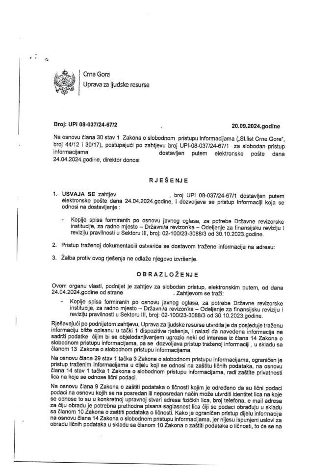 Rješenje 24 - 67  N