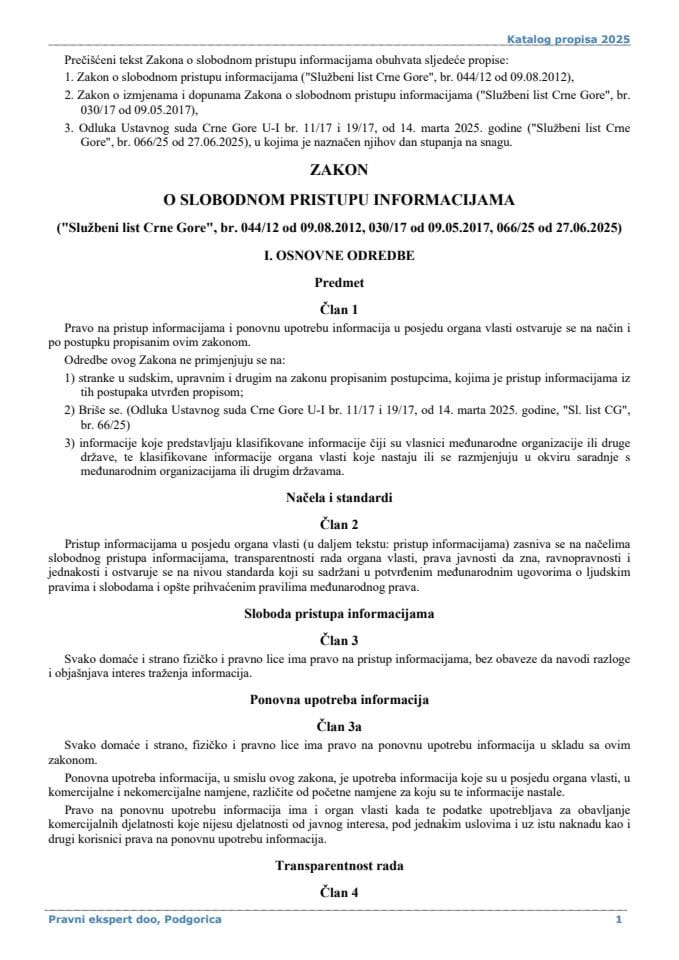 Zakon o slobodnom pristupu informacijama