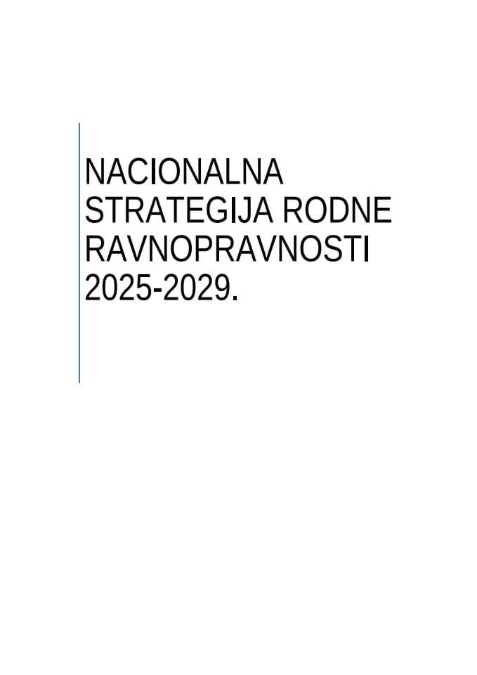 NACIONALNA STRATEGIJA RODNE RAVNOPRAVNOSTI 2025-2029