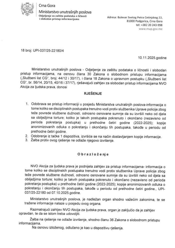 rješenje br. 18-UPI-037/25-22180/4
