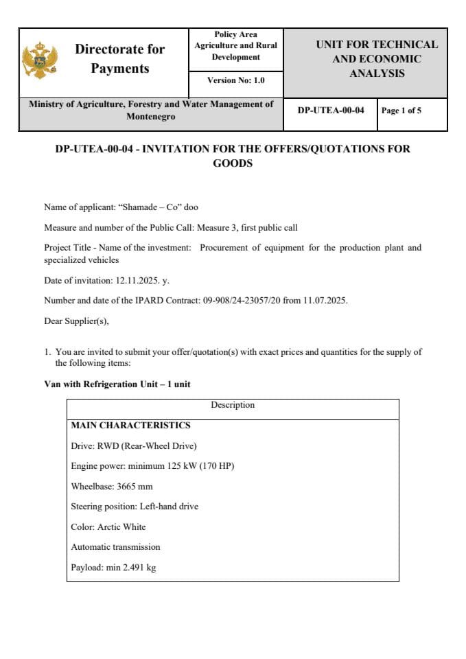 invitation-for-the-offers-quotations-for-goods_14_Van with Refrigeration Unit 2