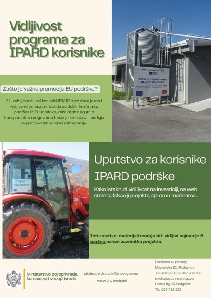 Liflet - Vidljivost programa za IPARD korisnike