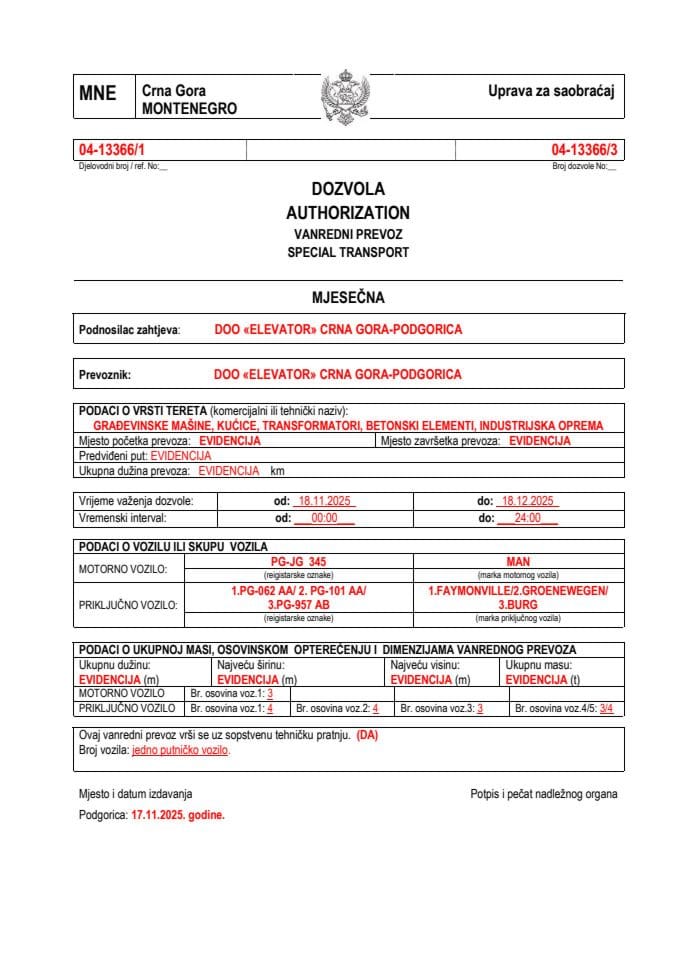 ELEVATOR 04-13366-nov-mjesečna