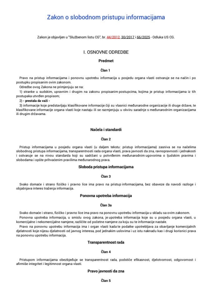 Zakon o slobodnom pristupu informacijama