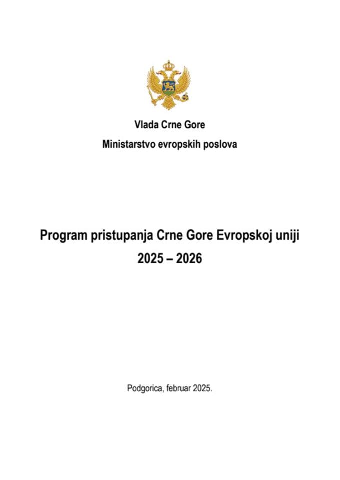 Program pristupanja Crne Gore EU 2025-2026