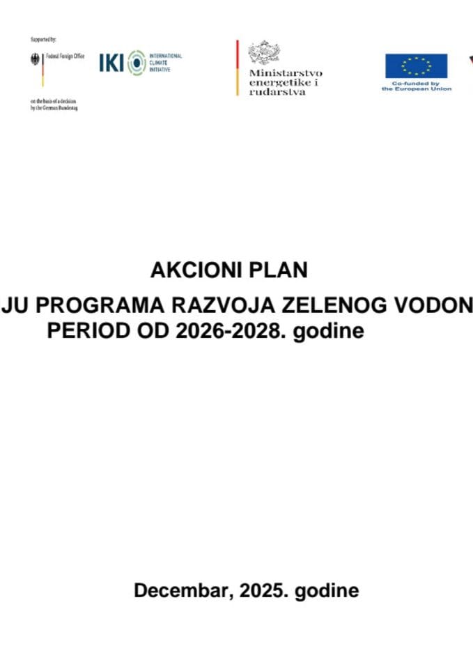Акциони план за реализацију Програма развоја зеленог водоника за период од 2026-2028. године