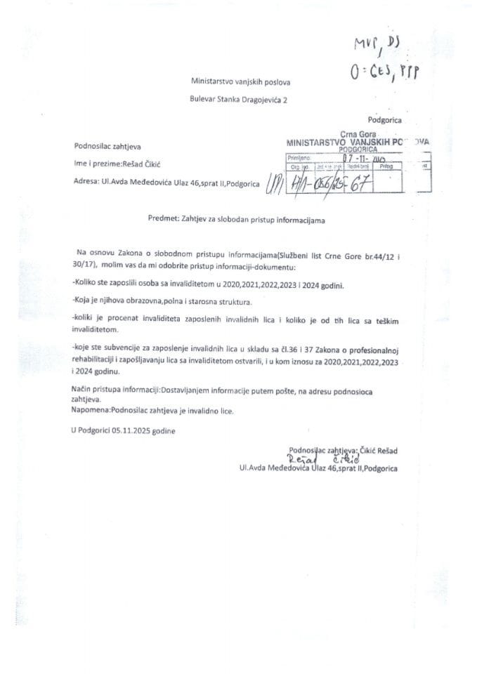 Rješenje UPI broj: 17/1-056/25-67-2