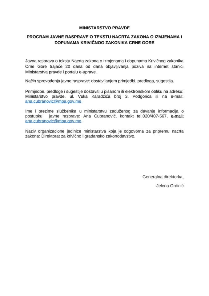 2. Program javne rasprave