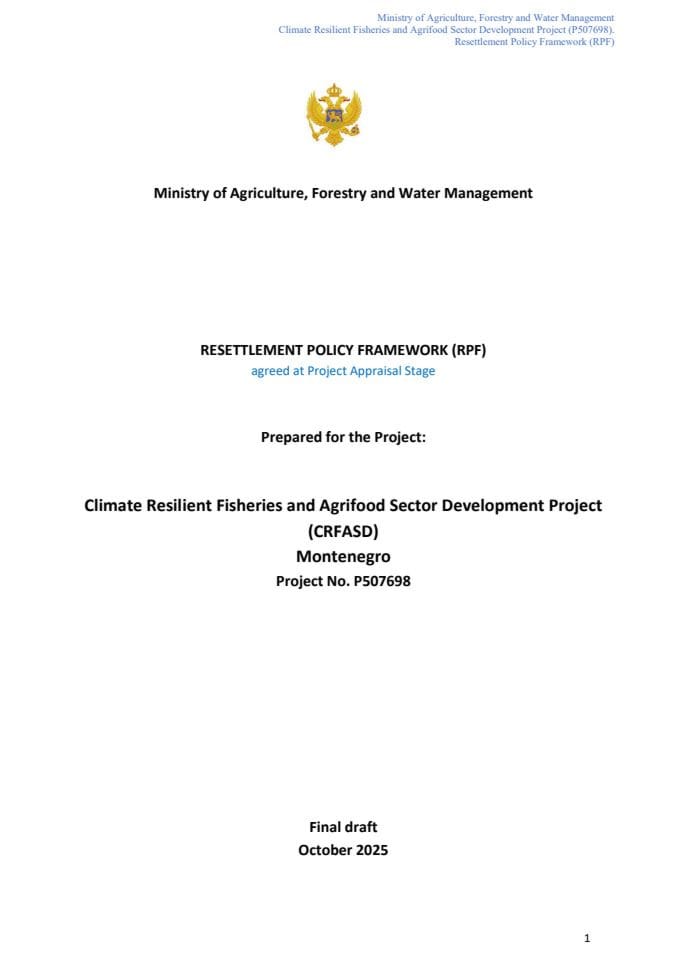 Resettlement Policy Framework (RPF)