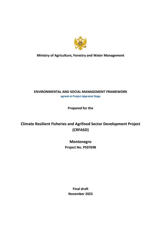 Environmental and Social Management Framework (ESMF)