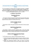 Law on Education of Children with Special Educational Needs Law on Education of Children with Special Educational Needs