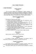 Law on Higher Education Law on Higher Education