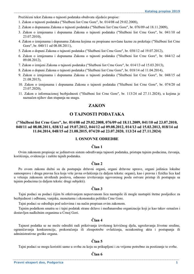 Zakon o tajnosti podataka