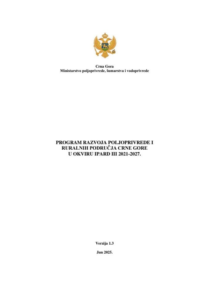 IPARD III program verzija 1.3 - MNE