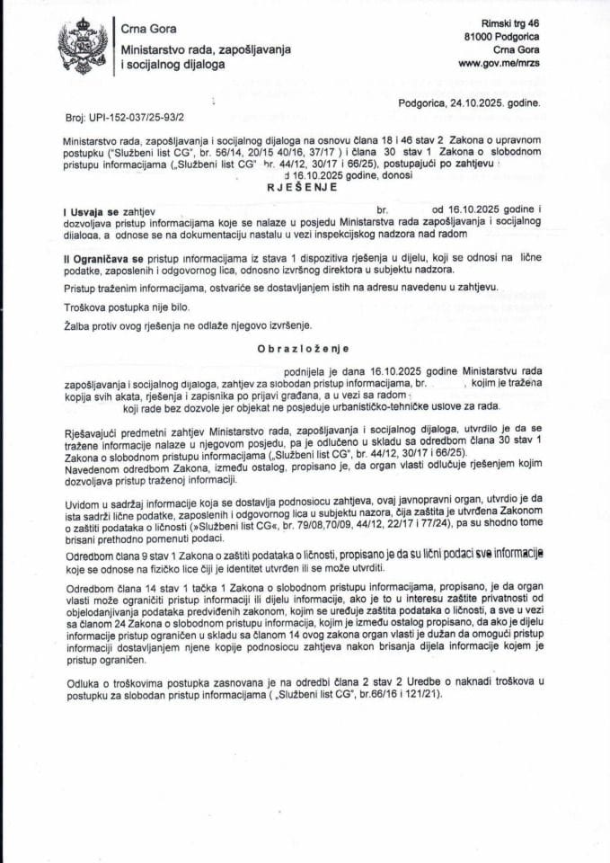 Rješenje br. UPI-152-037-25-93-2