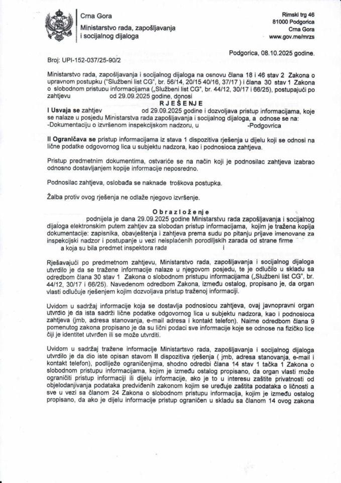 Rješenje br. UPI-152-037-25-90-2