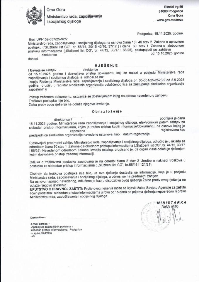 Rješenje br. UPI-152-037-25-92-2