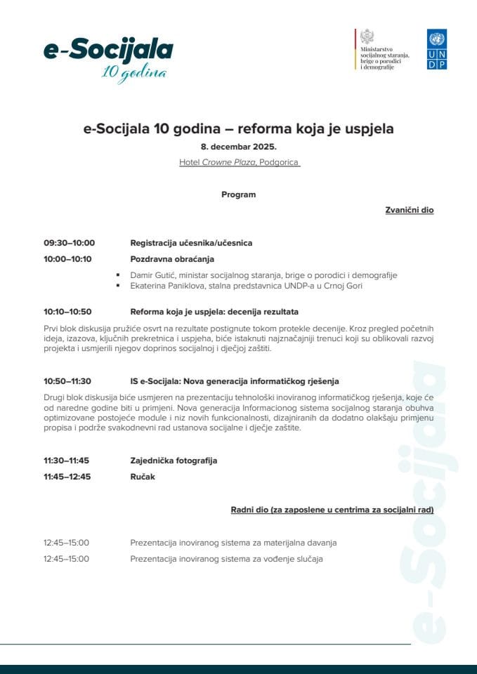 Agenda - e-socijala
