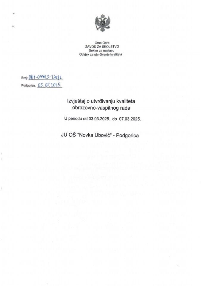JU OŠ "Novka Ubović" Podgorica