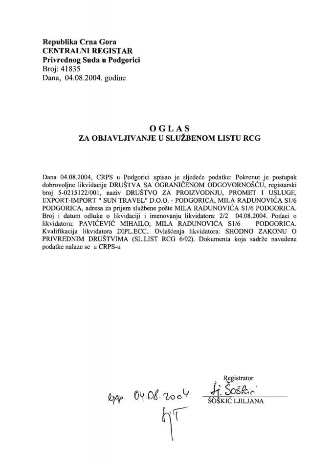 Informacija I 05/02-UP-210/4-25