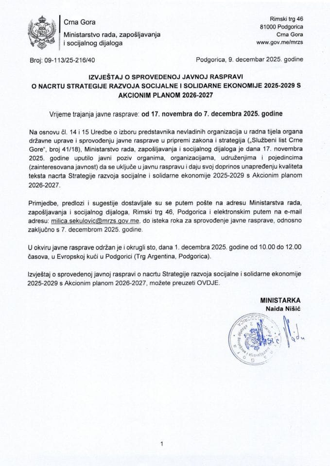 5_Propratni akt za Izvještaj o sprovedenoj javnoj raspravi o Nacrtu Strategije razvoja SSE - 9. decembar 2025 - (09-11-25-216-40)