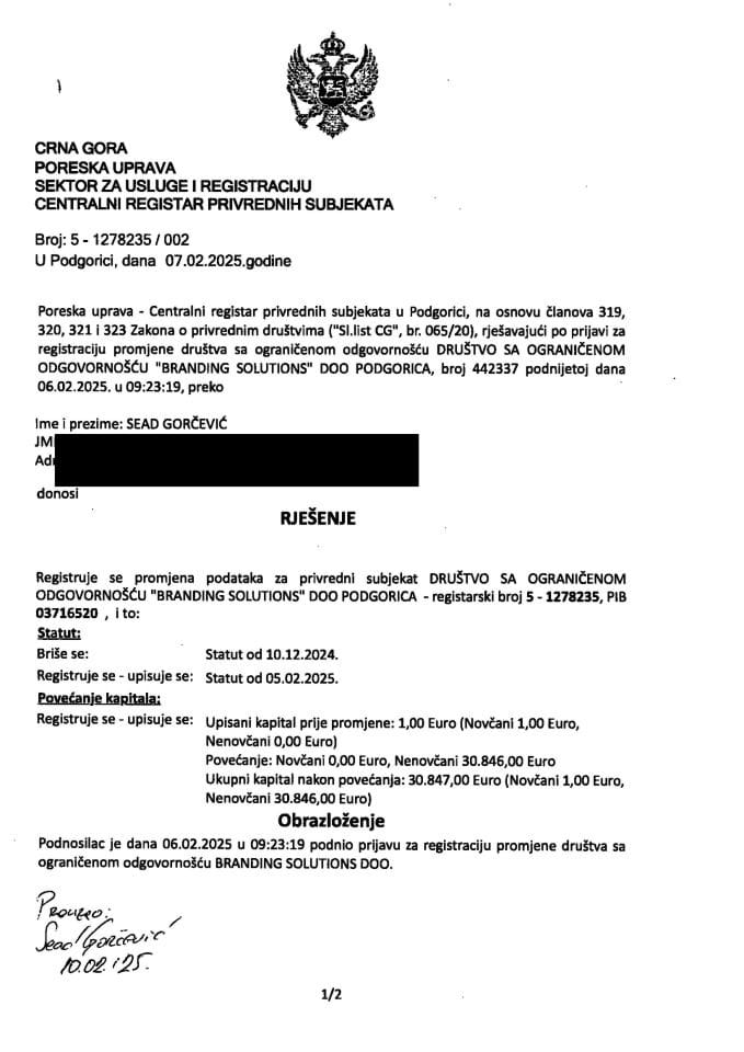 Informacija II 05/02-UP-232/4-25