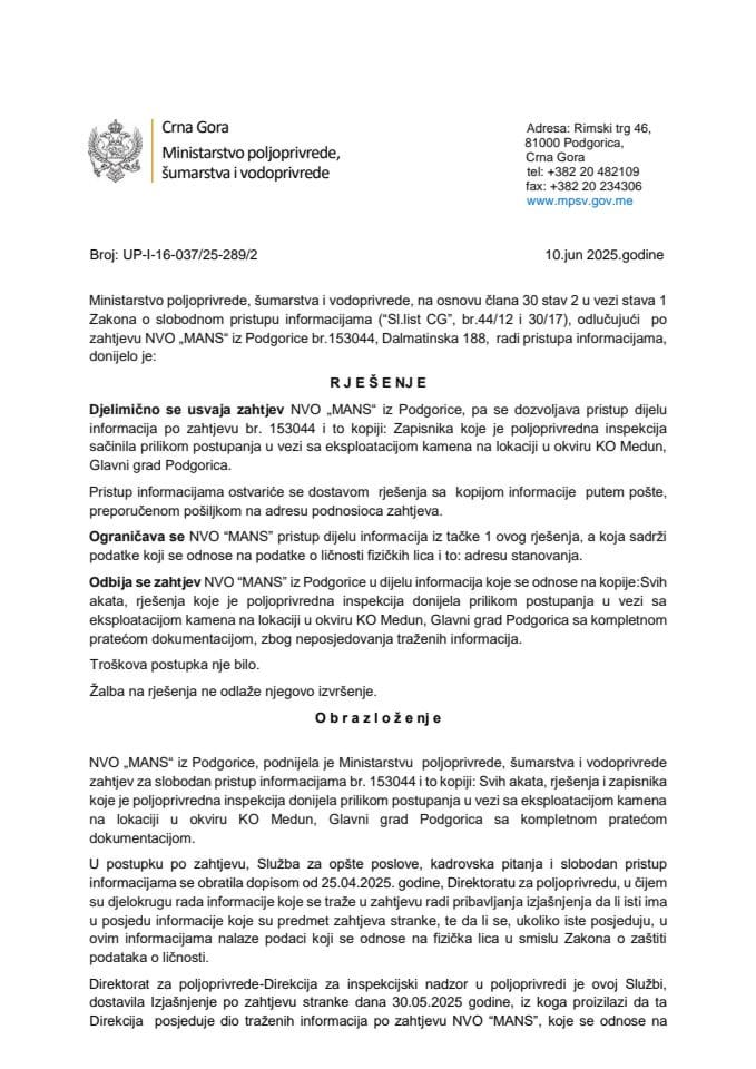 Rješenje MANS djelimično usvojen UP-I-16-037-25-789-2 bez troškova sa ogr_