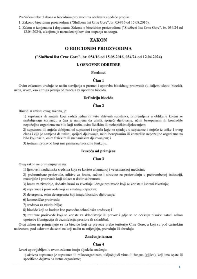 Zakon o biocidnim proizvodima