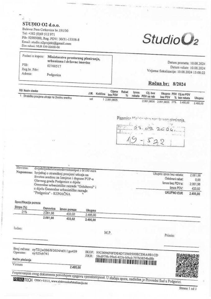 Slobodan pristup informacijama - Informacija UPI 04-037-25-325