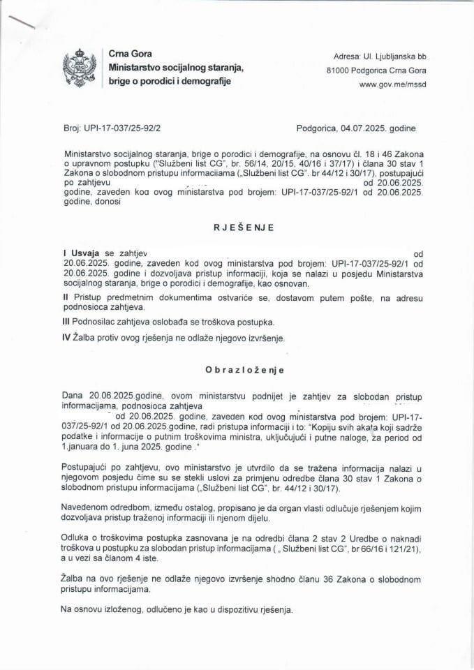 Rješenje UPI-17-037-25-92-2