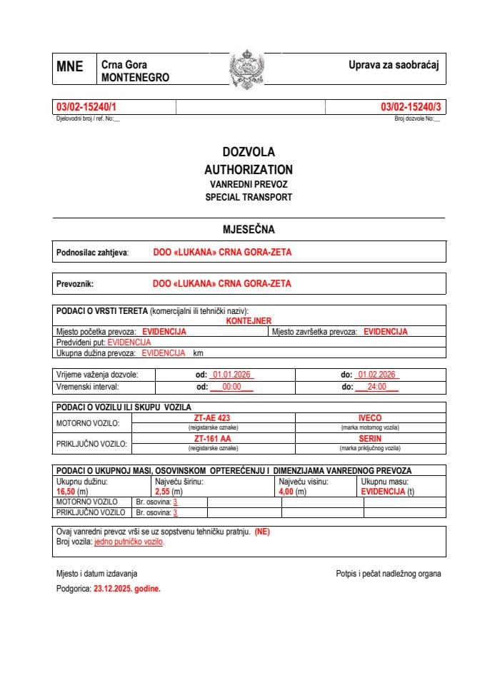 LUKANA 03-02-15240-jan-mjesečna