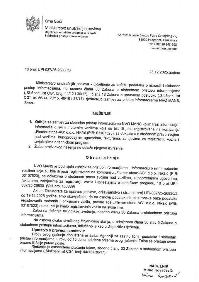 rješenje br. 18-UPI-037/25-26830/3