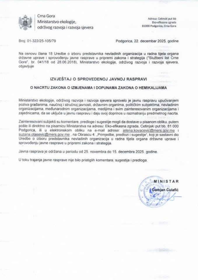 Izvještaj sa javne rasprave