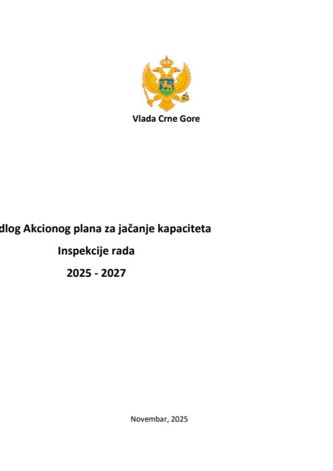 Предлог акционог плана за јачање капацитета инспекције рада за период од 2025 – 2027. године