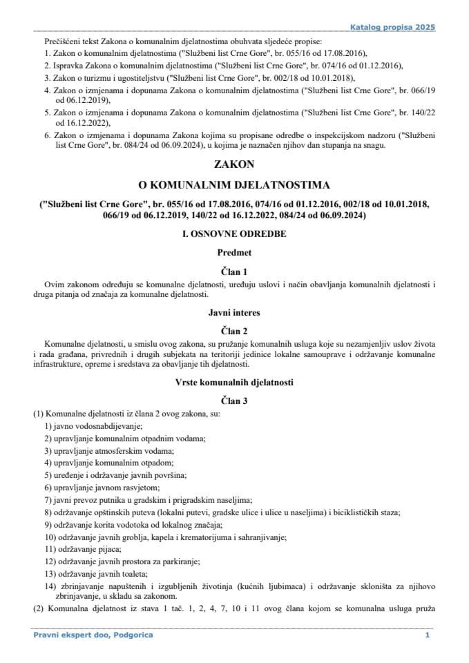 Zakon o komunalnim djelatnostima