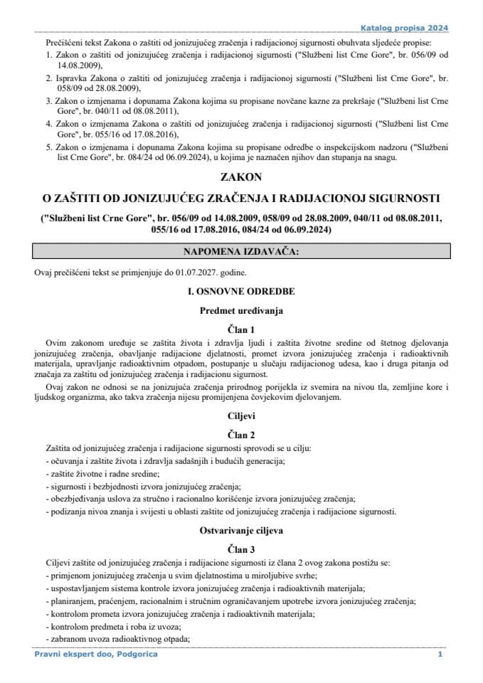 Закон о заштити од јонизујуцег зрачења и радијационој сигурности