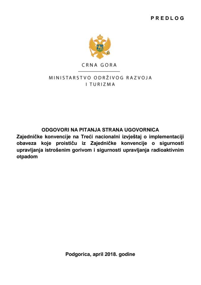 Odgovori na Treći nacionalni izvještaj JC