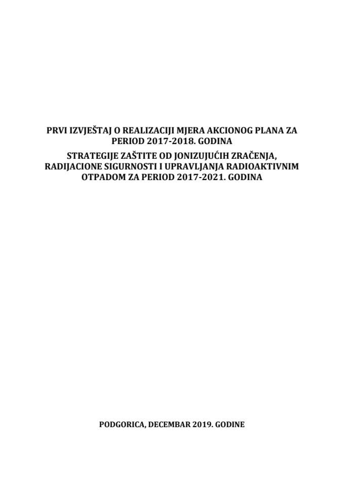 Prvi izvjestaj o realizaciji AP Strategije 2017-2021