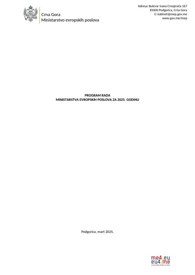 PROGRAM RADA MEP-a za 2025.god