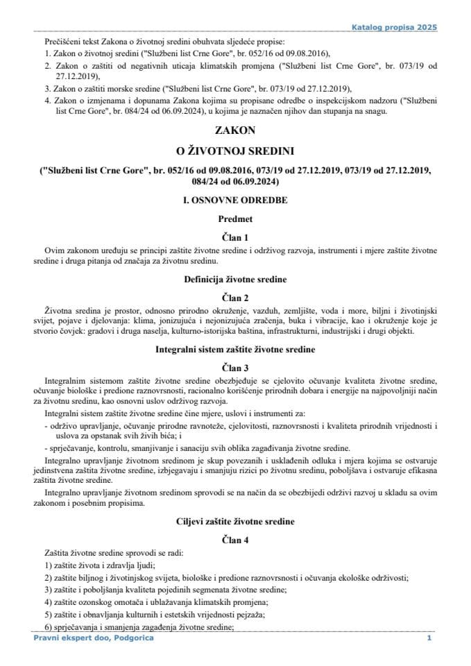 Zakon o zivotnoj sredini